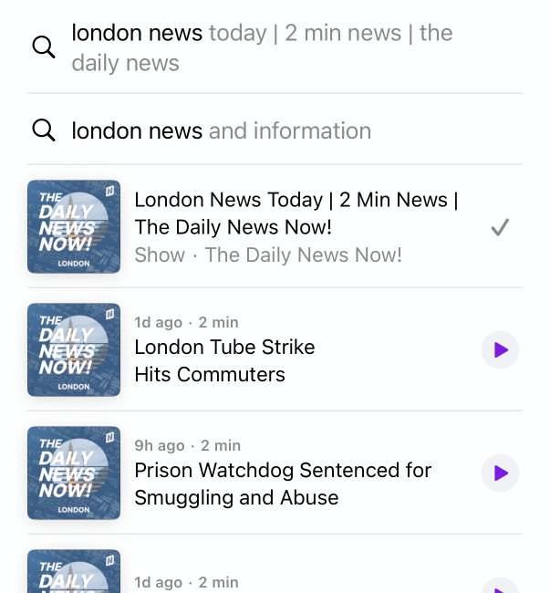 Apple Podcasts search results for london news